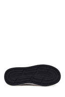 Men's Black Lace-up Thick-Sole Leather Sneaker | Derimod