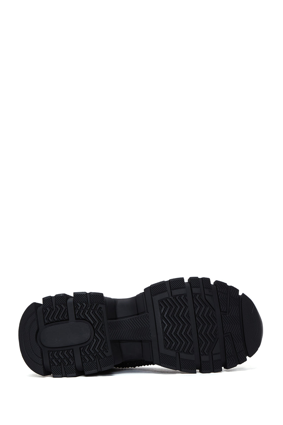 Derimod Zero Women's Black Thick-Soled Jeweled Fabric Sneaker