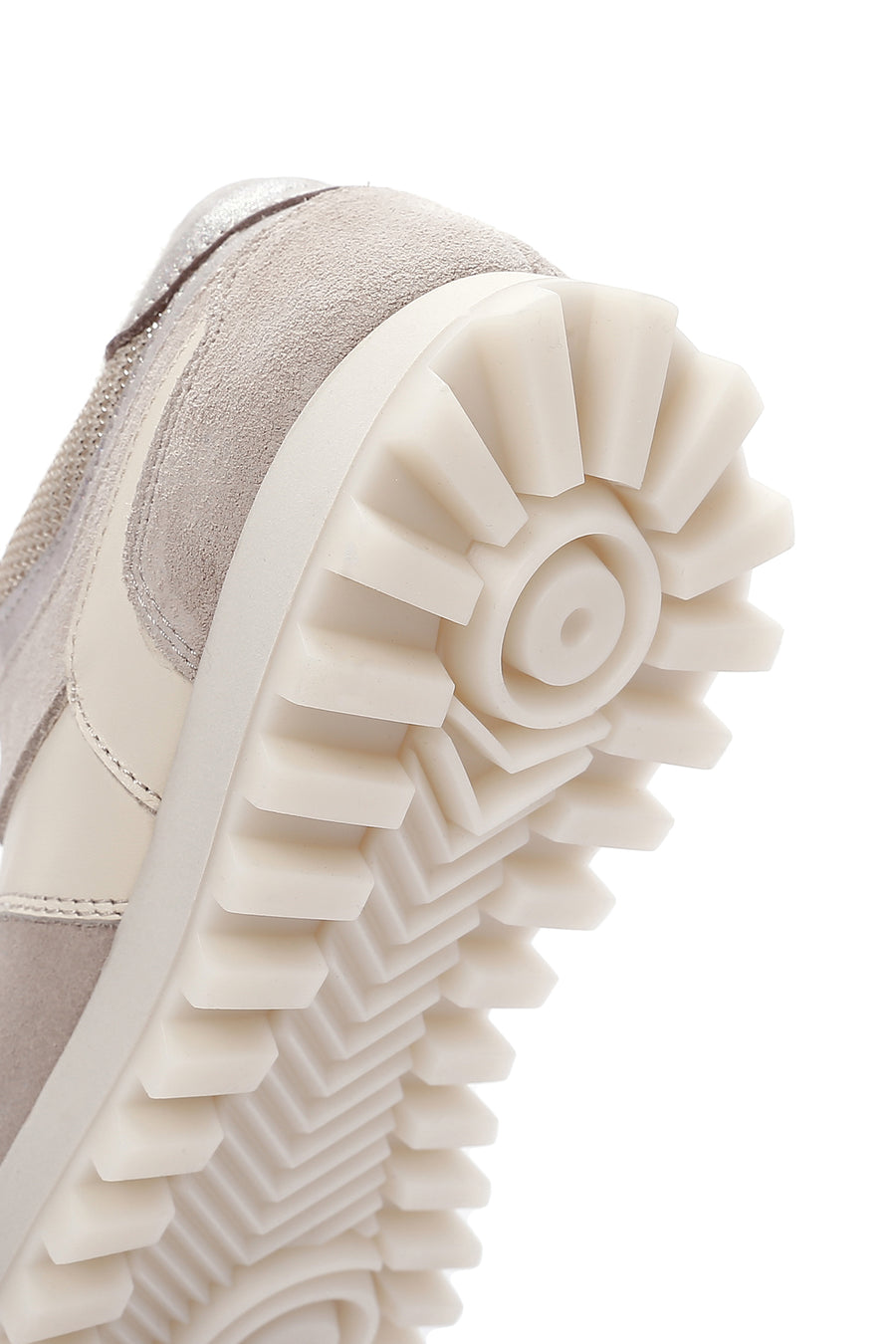 Kadın Bej Kalın Tabanlı Deri Sneaker