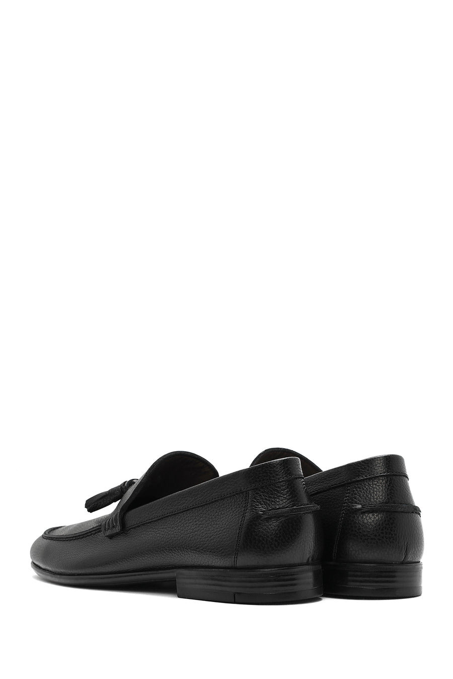 Erkek Siyah Püsküllü Deri Casual Loafer