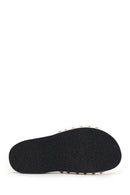 Woman Cream Thick-Soled Patent Leather Slipper | Derimod