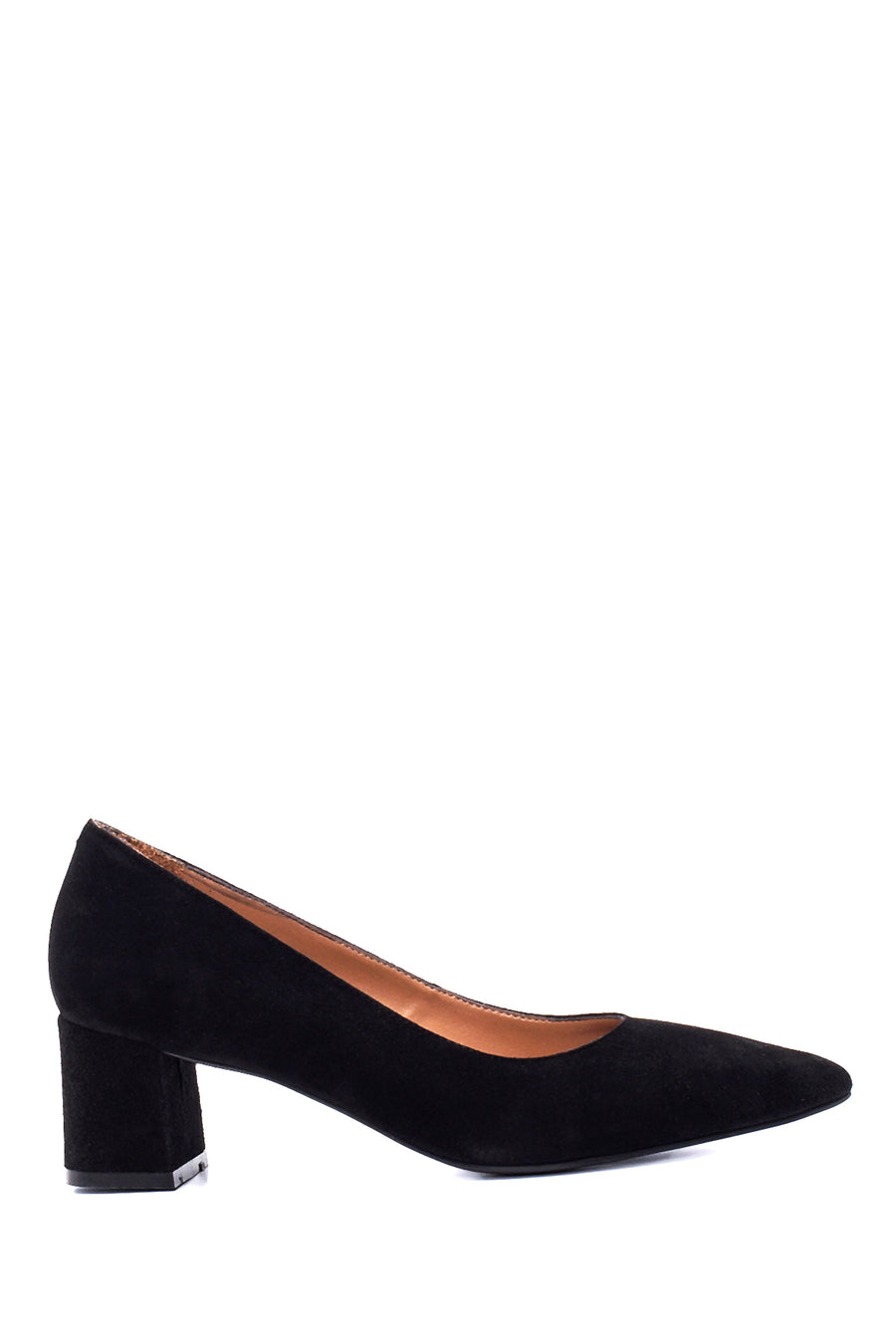 Women's Black Suede Leather Heeled Shoes 20WFD141610 | Derimod
