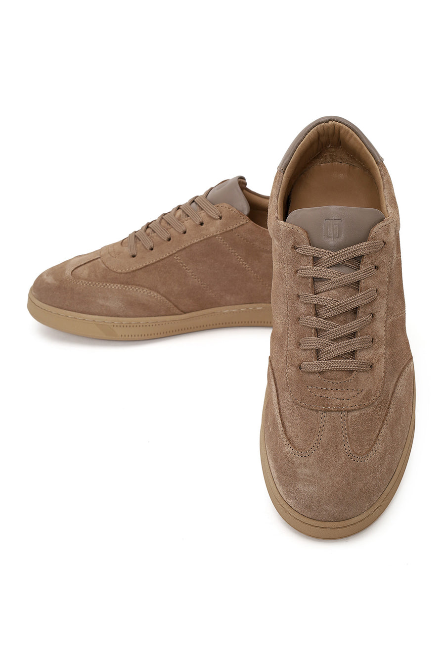 Male Beige Lace-Up Suede Leather Sneaker