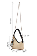 Woman Cream Charm-Embellished Straw Shoulder Bag | Derimod
