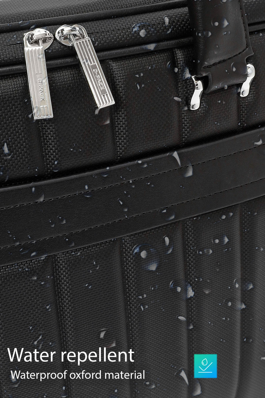 D-Pack Men's Black Long Strap Fabric Briefcase