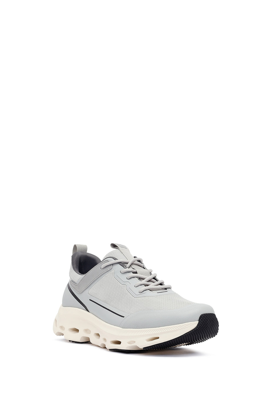 Erkek Gri Bağcıklı Kalın Tabanlı Kumaş Sneaker