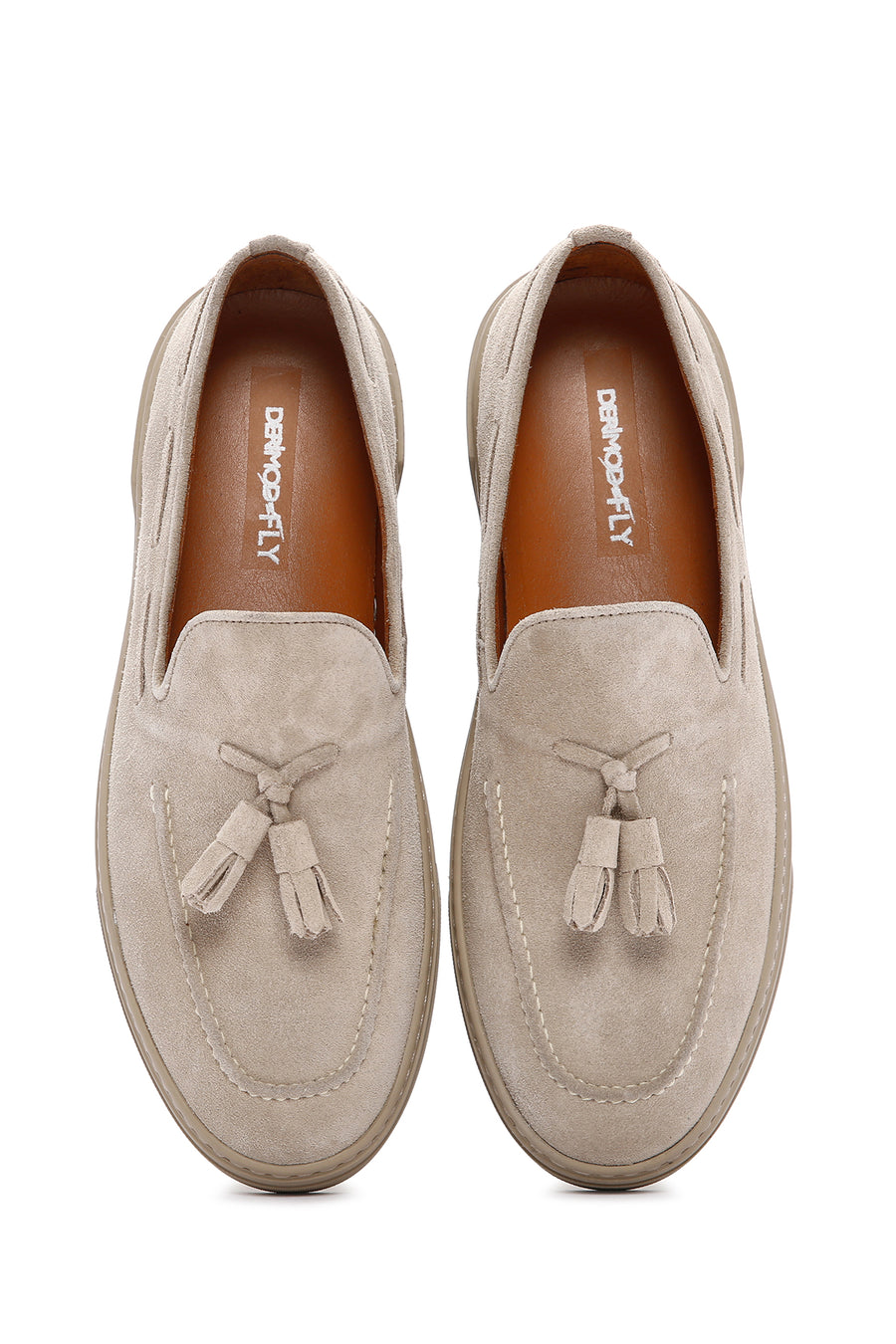Derimod Fly Erkek Bej Süet Deri Casual Loafer