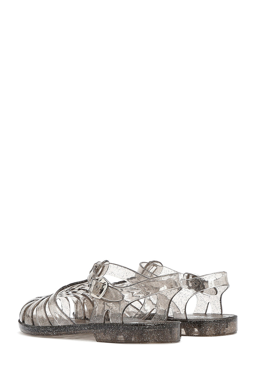 Women's Black Ankle Strap Jelly Sandals