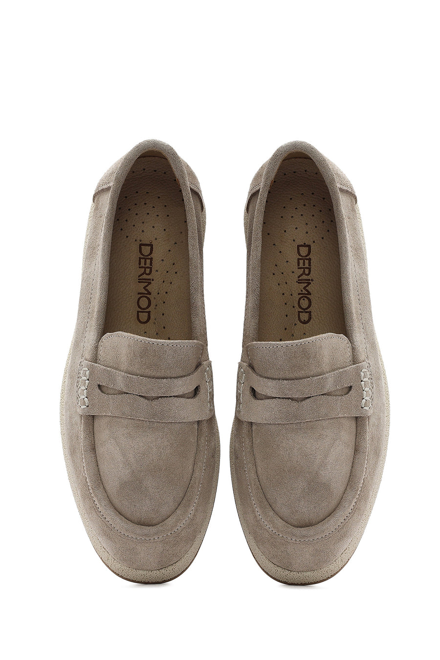 Women's Beige Suede Leather Loafer