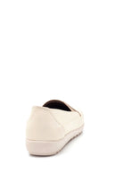 Women's Beige Leather Comfort Loafer | Derimod