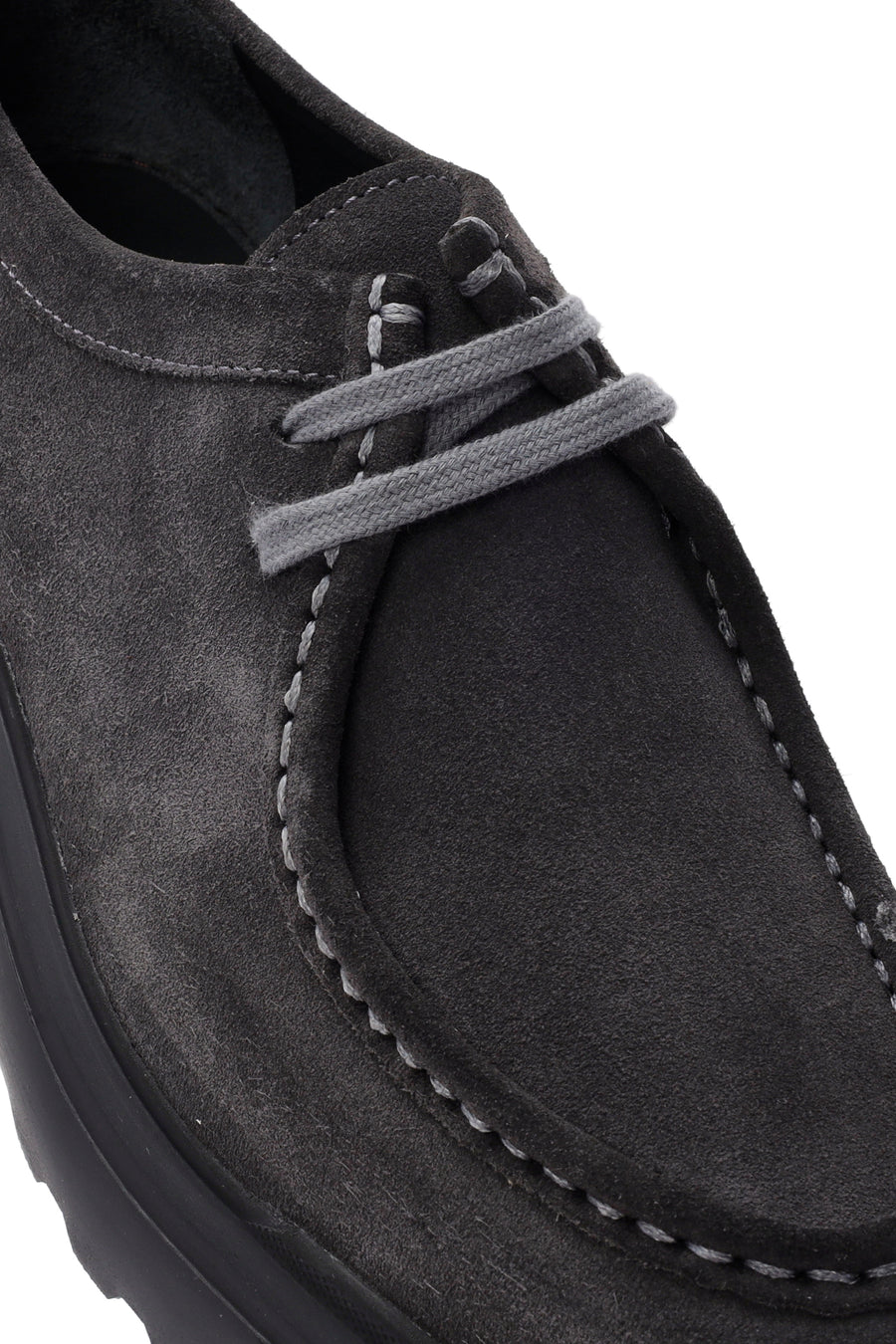 Men's Gray Lace-up Suede Leather Casual Shoes