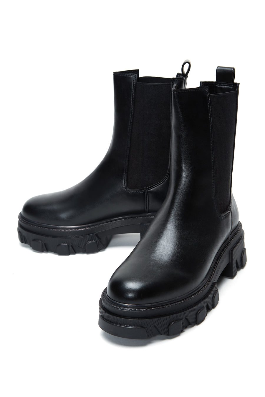 Women's Black Thick Soled Chelsea Boots