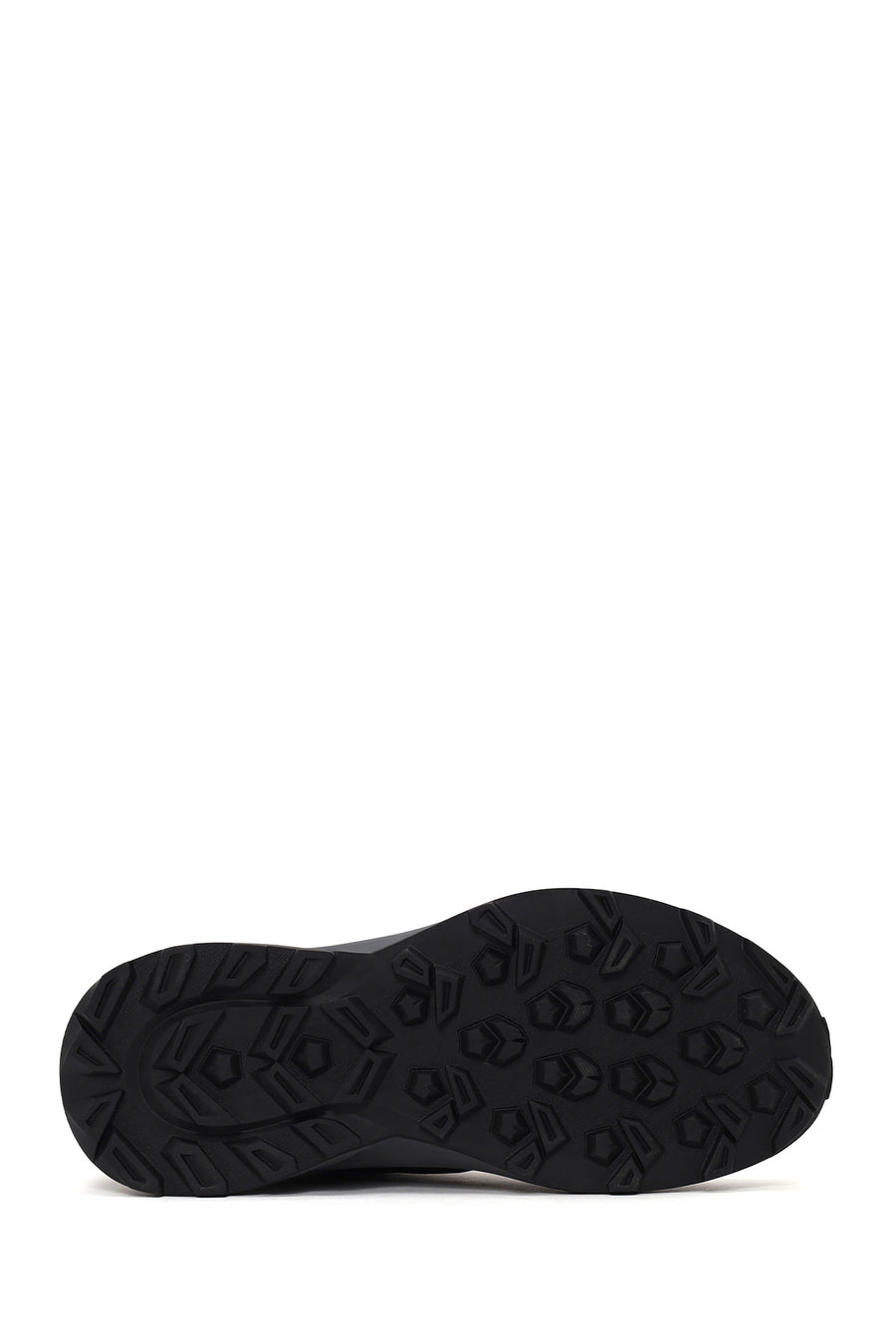 Male Black Lace-Up Thick-Soled Nubuck Leather Casual Sneaker