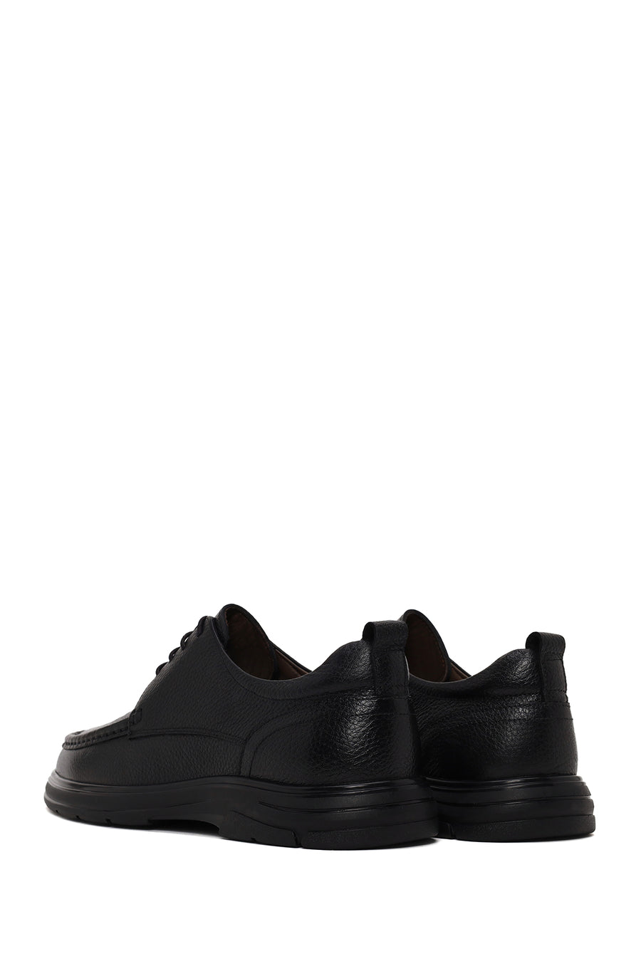 Male Black Lace-Up Leather Casual Shoes