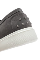 Men's Gray Thick Sole Suede Leather Casual Loafer | Derimod