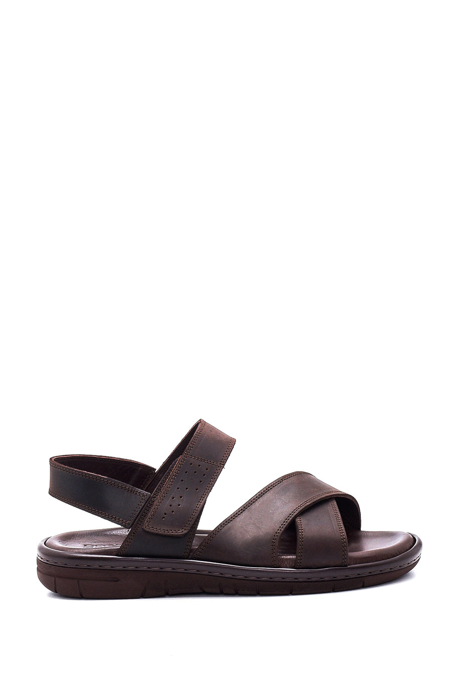 Men's Brown Nubuck Leather Sandals 22SFD6387V3 | Derimod