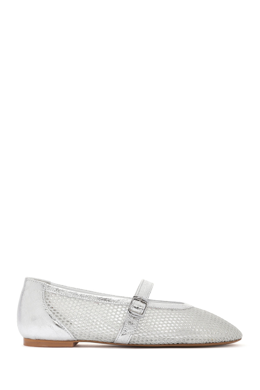 Women's Silver Mesh Strappy Ballerinas 25SFD14016F | Derimod