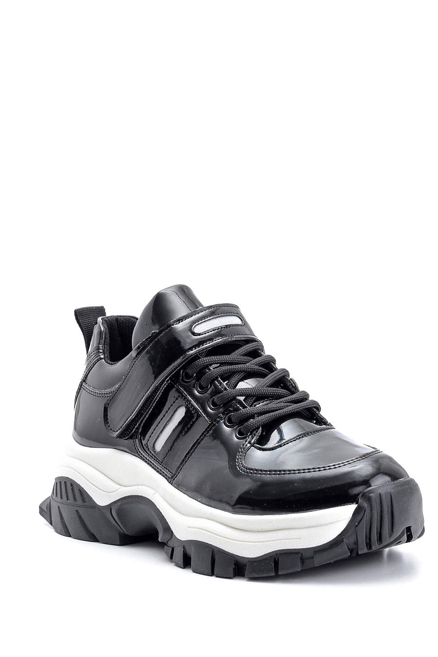 Women's High-Based Sneaker with Patent Leather Detail