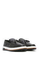 Erkek Siyah Püsküllü Deri Casual Loafer | Derimod