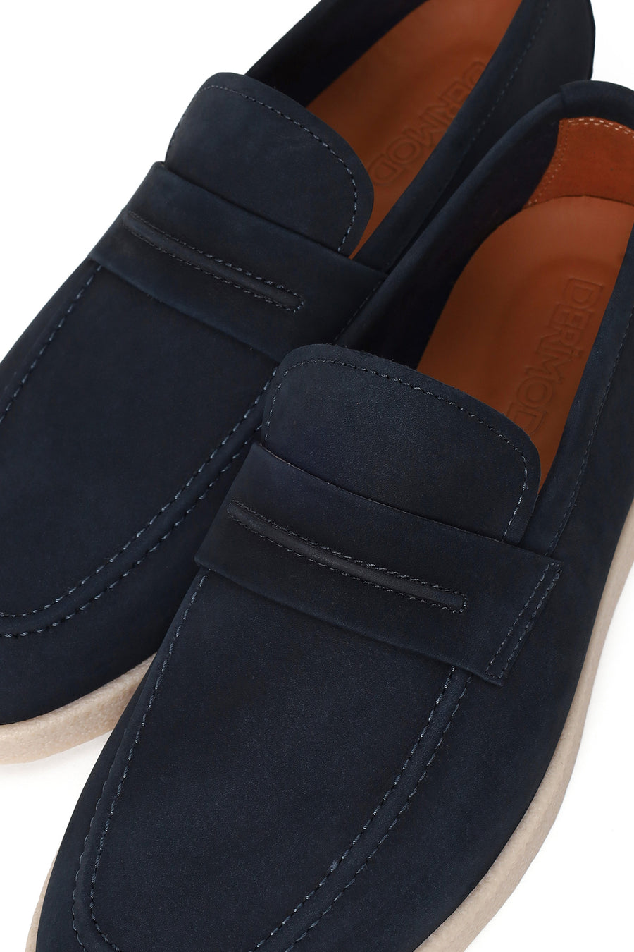 Erkek Lacivert Nubuk Deri Loafer