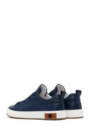 Erkek Lacivert Deri Sneaker | Derimod