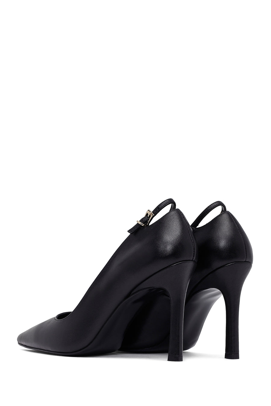 Kadın Siyah İnce Topuklu Deri Stiletto