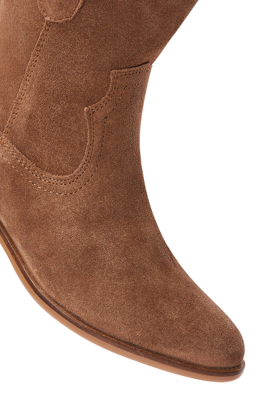 Women's Tan Suede Leather Cowboy Boots