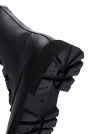 Women's Black Leather Zippered Boots | Derimod