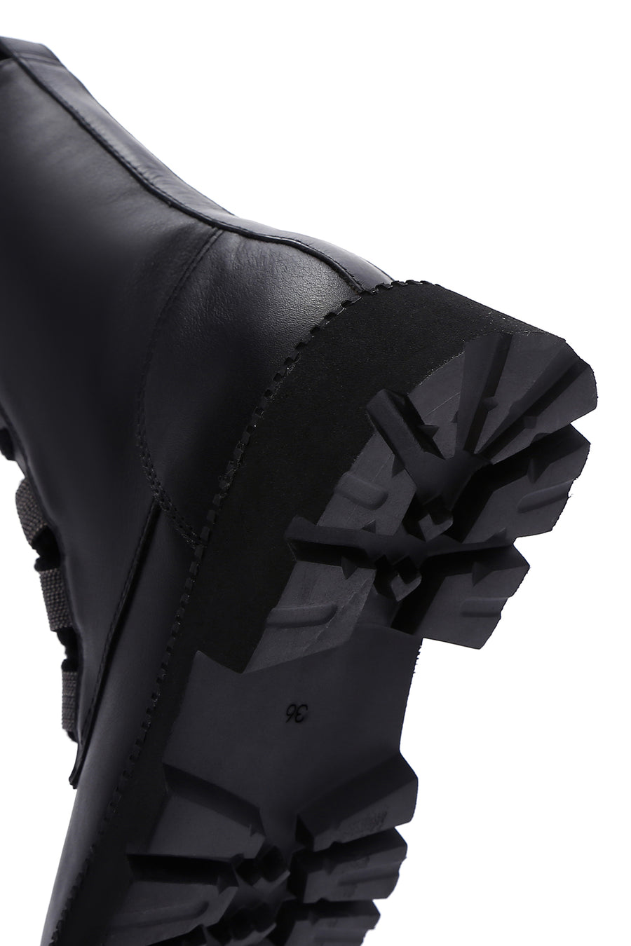 Women's Black Leather Zippered Boots