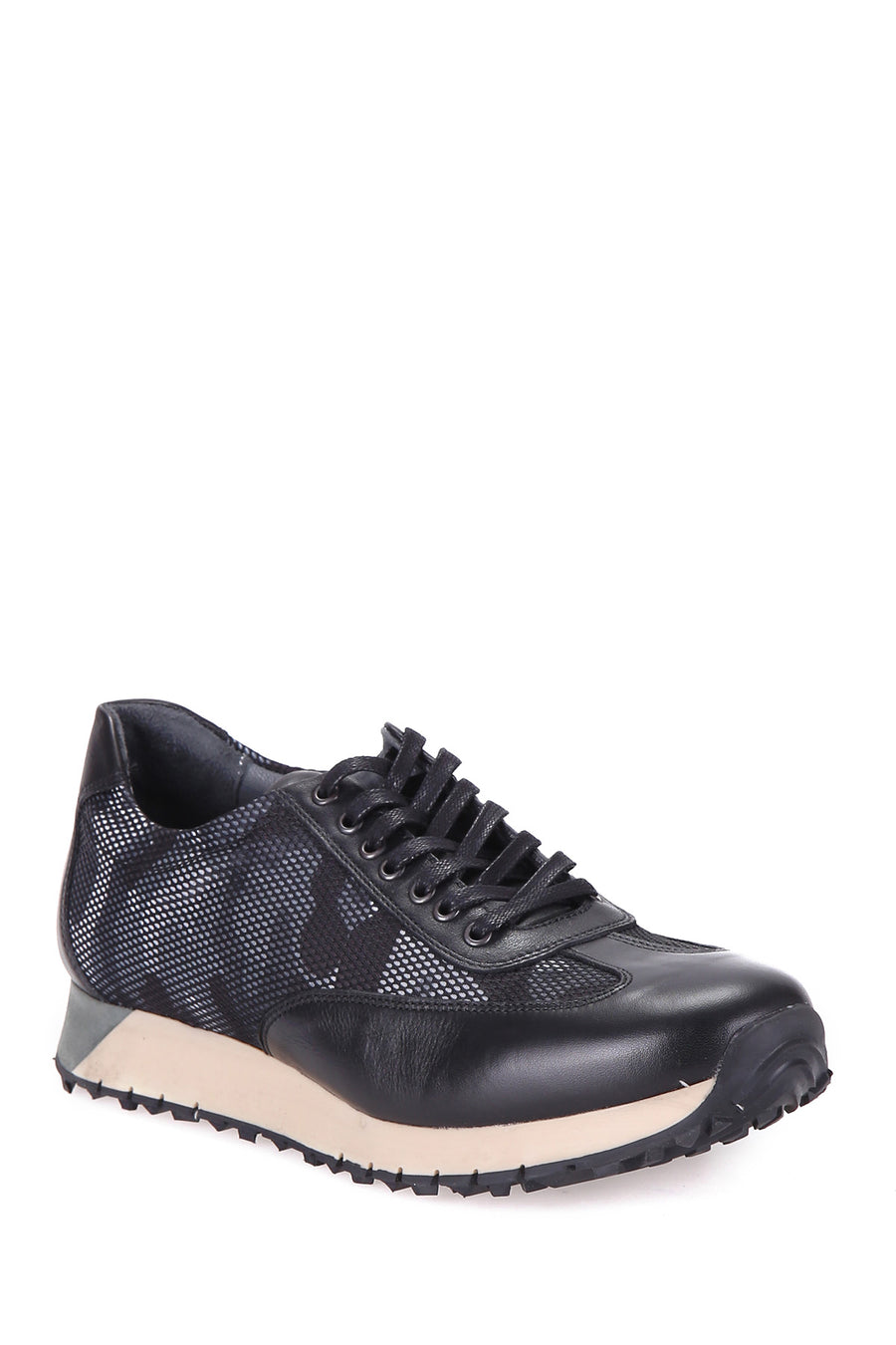 Kamuflaj Desenli Erkek Deri Sneaker