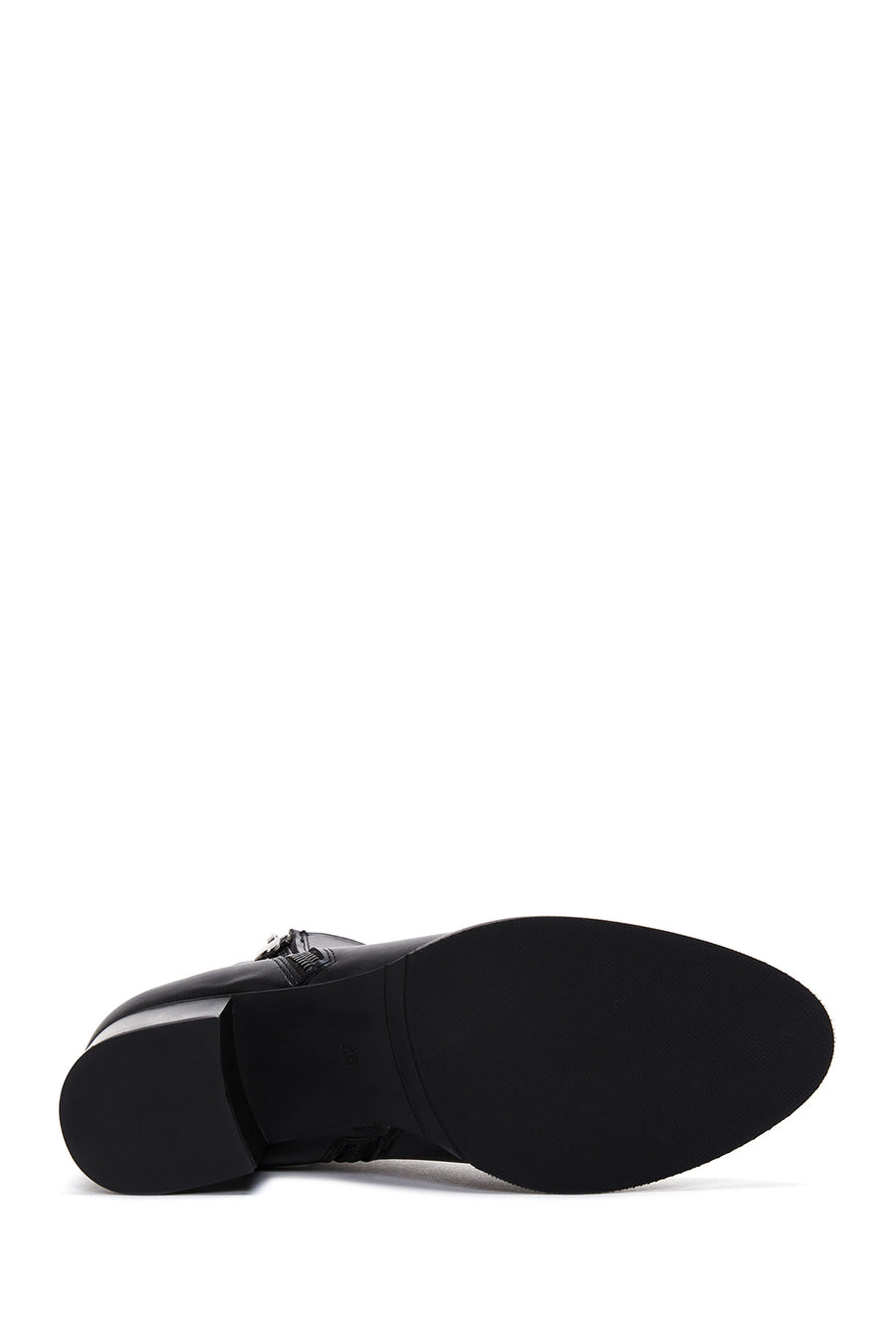 Women's Black Zipper Heeled Classic Boots