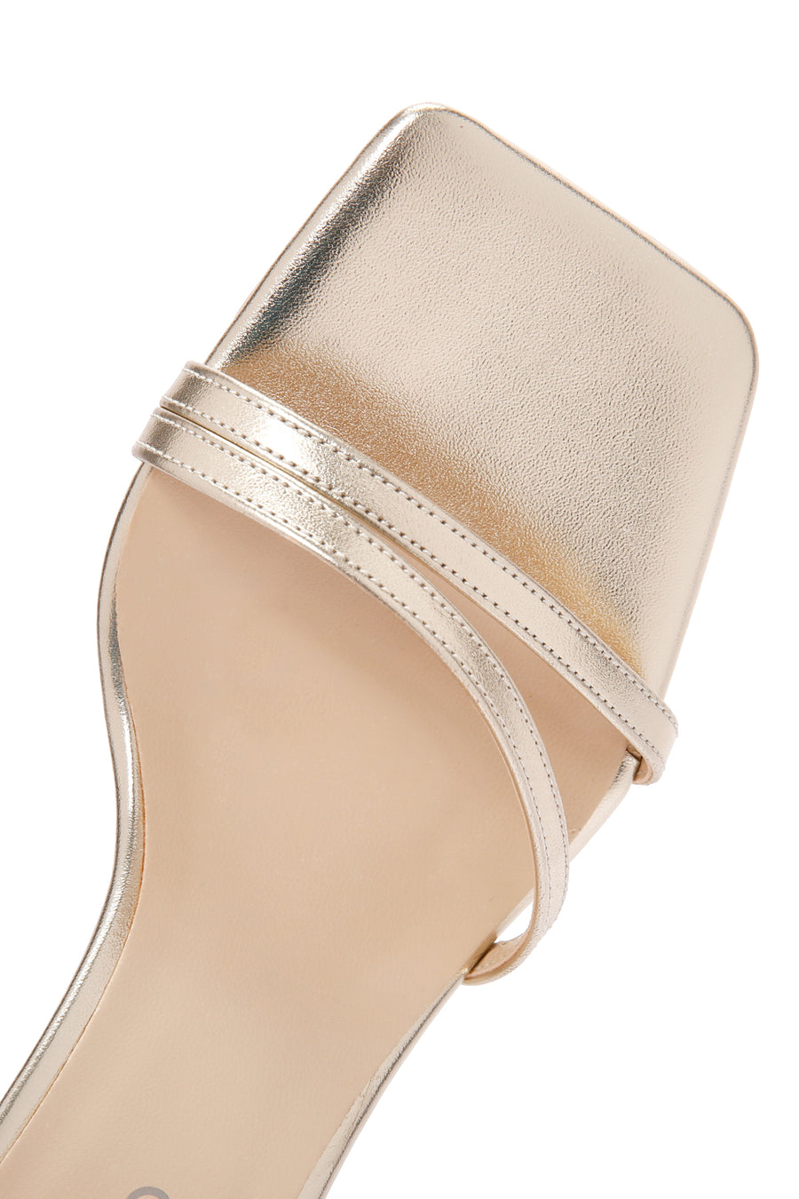 Women's Gold Metallic Ankle Strap Thin Heel Sandals