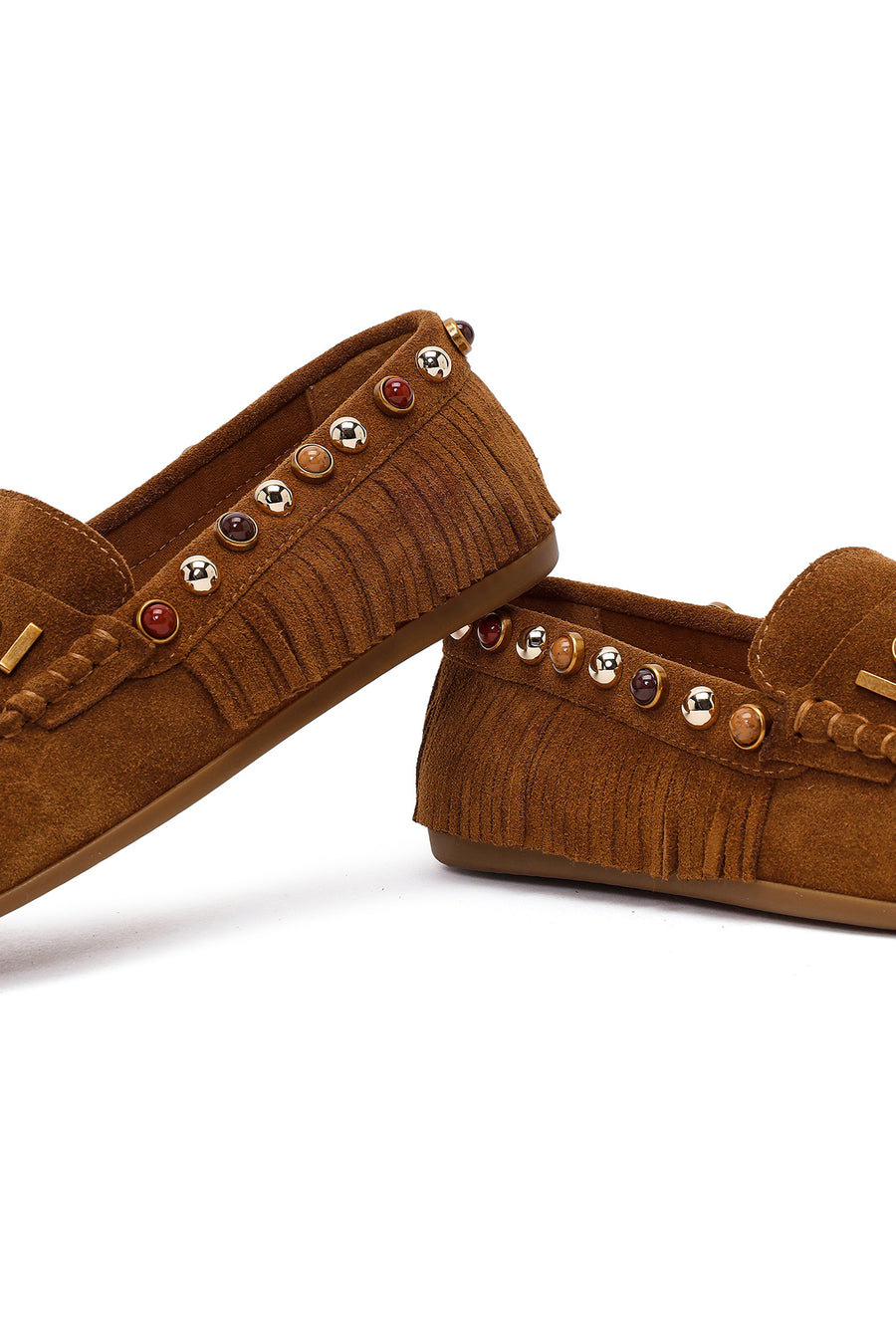 Kadın Taba Püsküllü Süet Deri Loafer