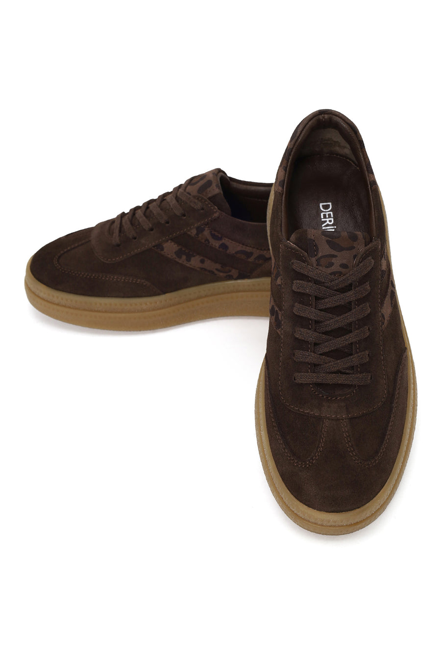Kadın Kahverengi Bağcıklı Süet Deri Sneaker