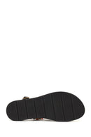 Woman Black Back-Buckled Rhinestone Sandals | Derimod