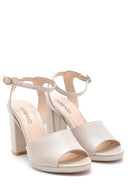 Women's Leather Thick Heeled Shoes | Derimod