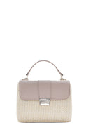 Woman Cream Long Strap Straw Underarm Bag | Derimod