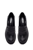 Kadın Siyah Kalın Topuklu Deri Loafer | Derimod