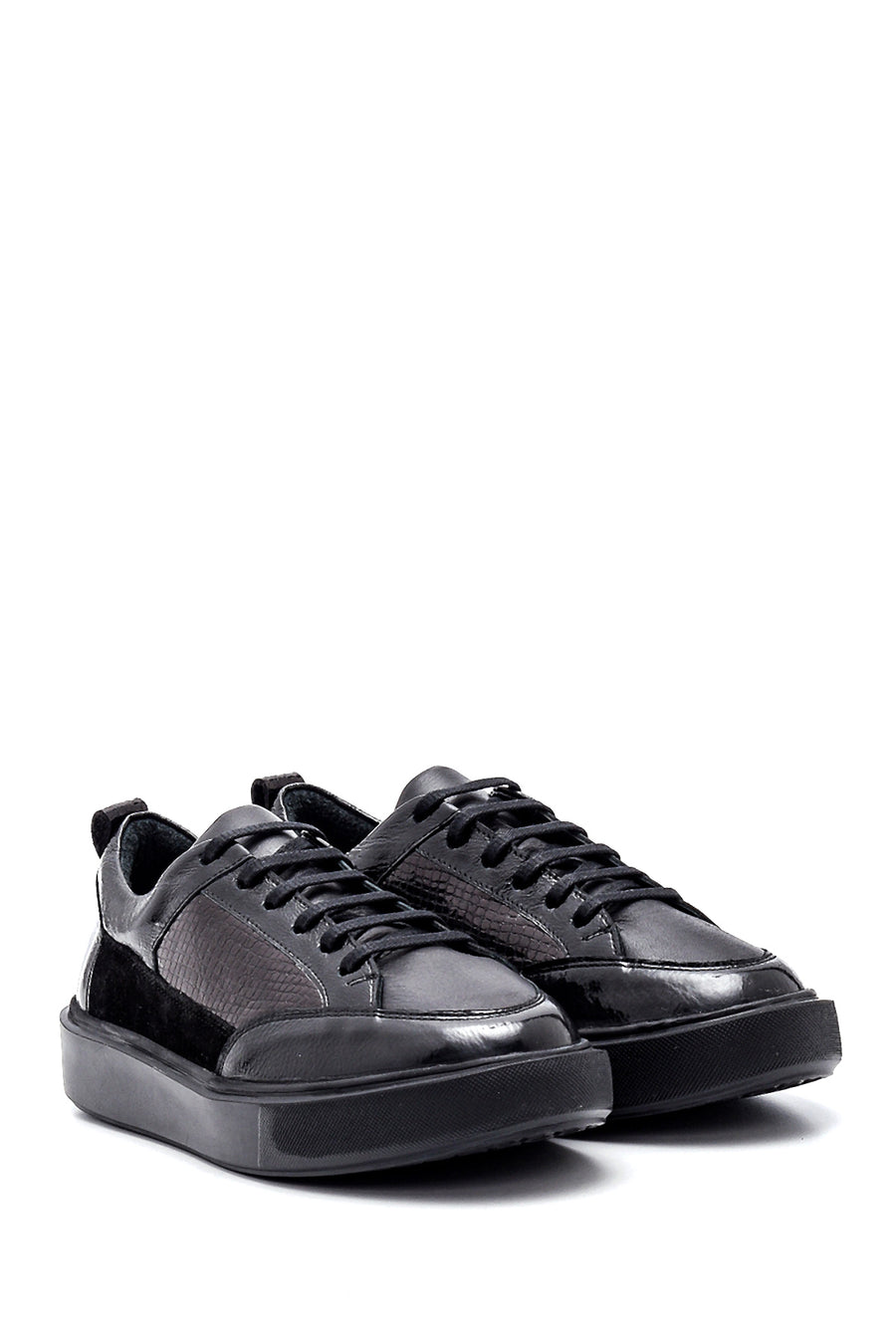 Kadın Deri Yılan Desenli Sneaker