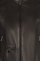 Victoria Woman Black Short Leather Jacket | Derimod