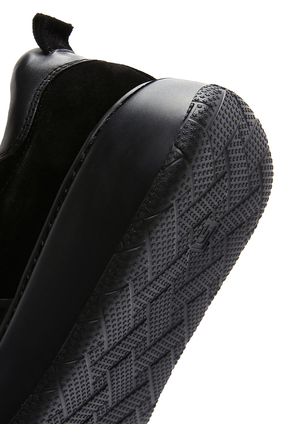 Erkek Siyah Süet Deri Kalın Tabanlı Sneaker