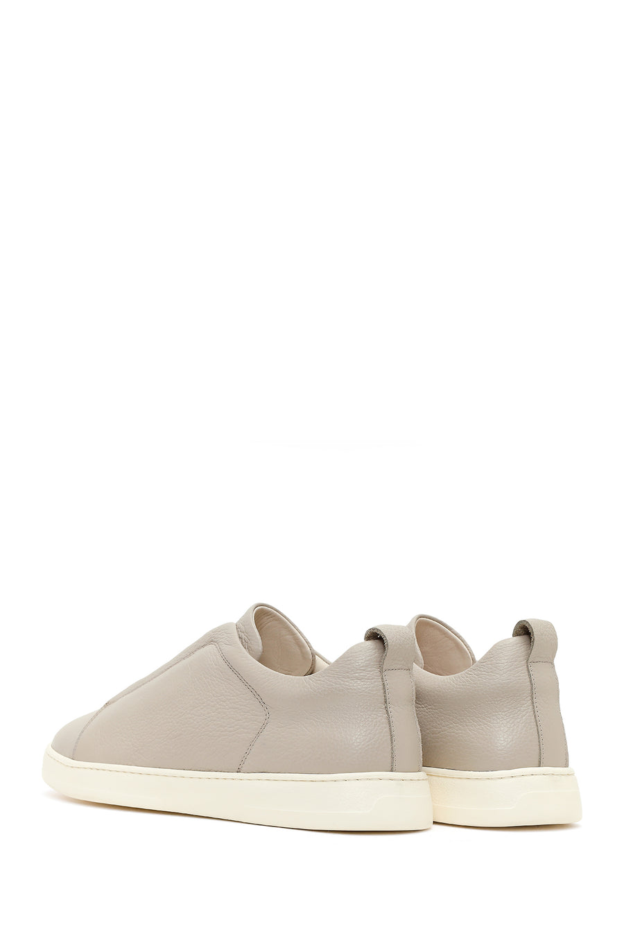 Erkek Açık Gri Deri Sneaker
