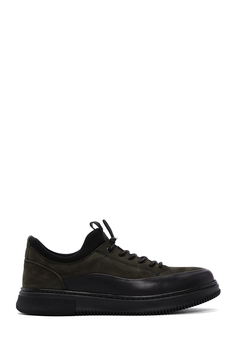 Men's Khaki Lace-Up Nubuck Leather Casual Sneaker 24WFD6761V3 | Derimod