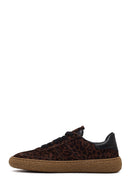 Kadın Leopar Süet Deri Sneaker | Derimod