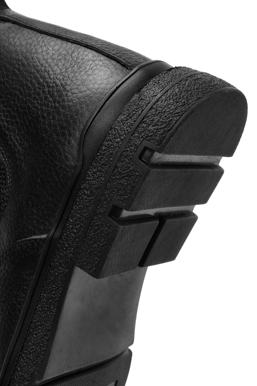 Male Black Zip Closure Leather Casual Boots