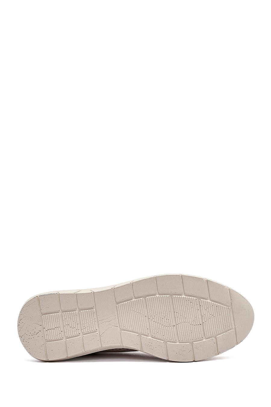Kadın Krem Bağcıklı Kalın Tabanlı Deri Sneaker