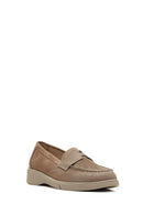 Kadın Vizon Süet Deri Comfort Loafer | Derimod