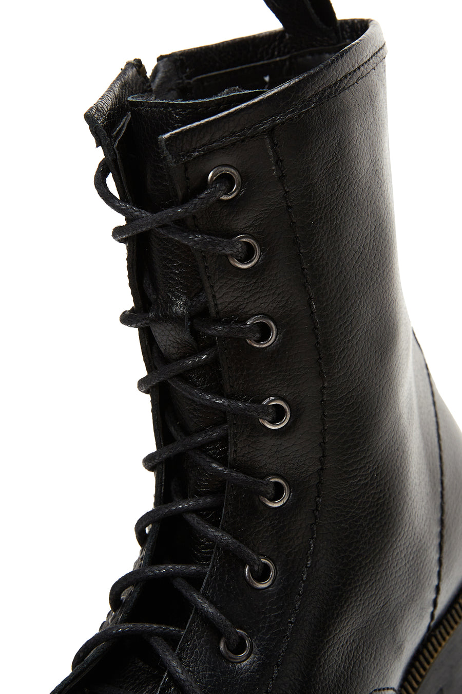 Women's Black Leather Zippered Boots