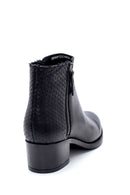 Women's Leather Zipper Detailed Heeled Boots | Derimod
