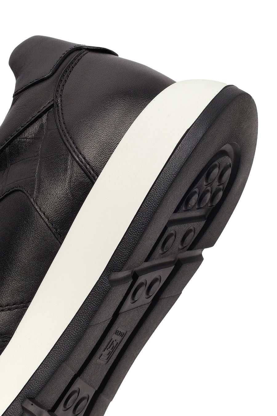 Erkek Siyah Bağcıklı Deri Sneaker